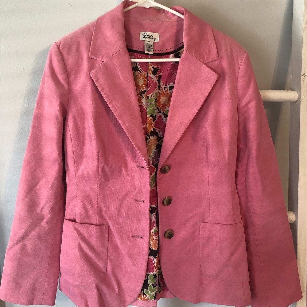 Used Lily Pulitzer pink corduroy jacket